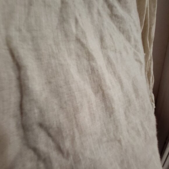 Relaxed Fit Cream Linen Gauze Button-Up Shirt - Size XL - Boho Chic - Picture 2 of 6